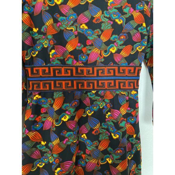 Vintage Goldworm long sleeve, geometric, and floral print dress - Picture 4 of 10